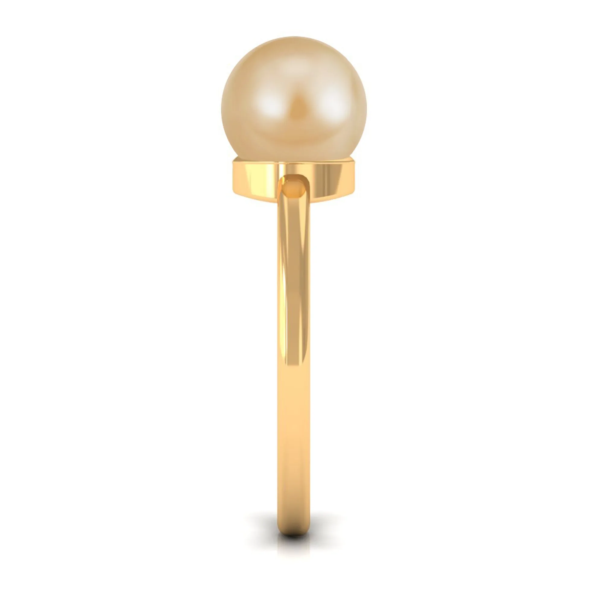 Minimal Round South Sea Pearl Solitaire Ring