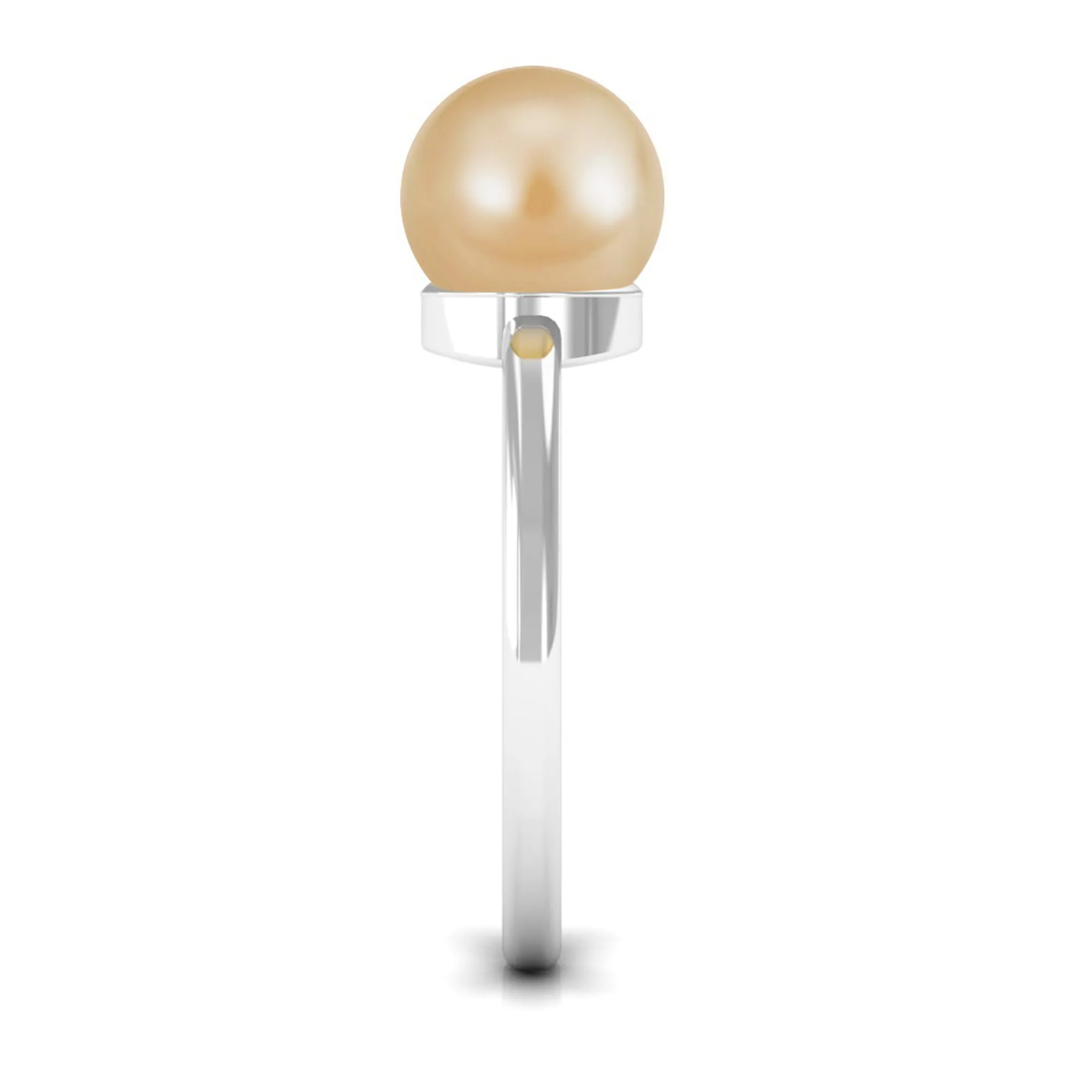 Minimal Round South Sea Pearl Solitaire Ring