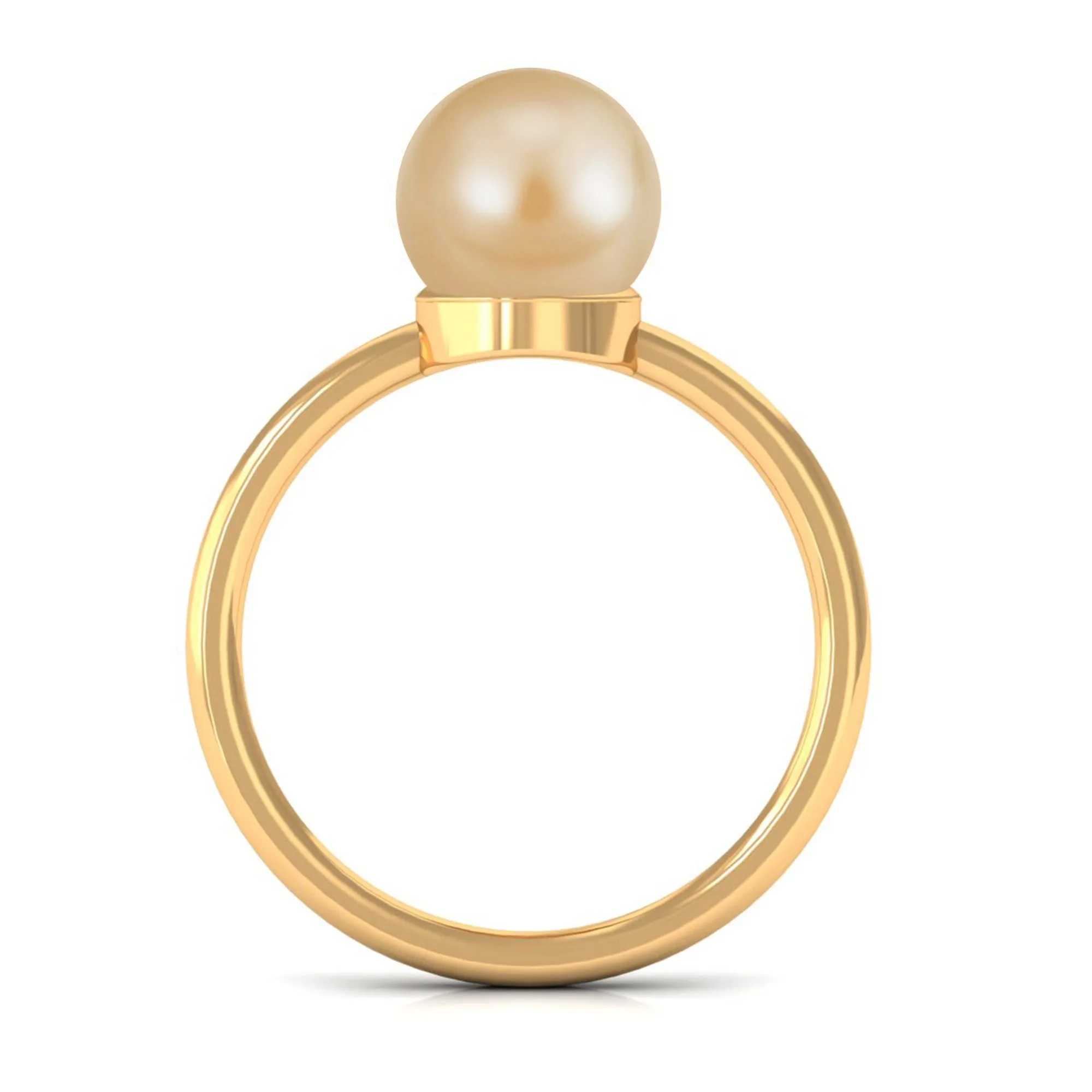 Minimal Round South Sea Pearl Solitaire Ring