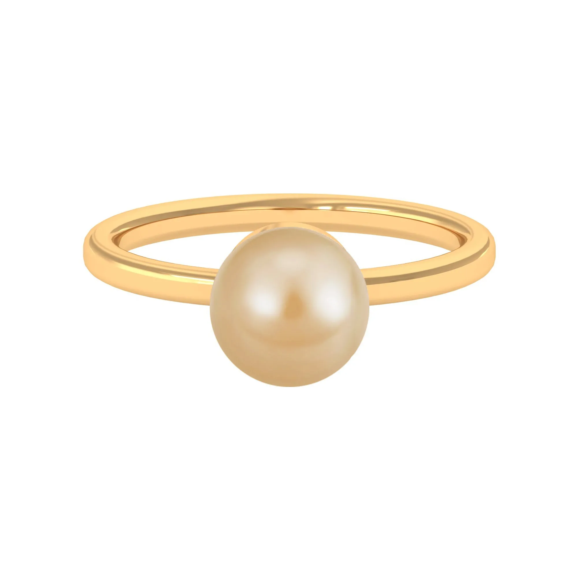 Minimal Round South Sea Pearl Solitaire Ring