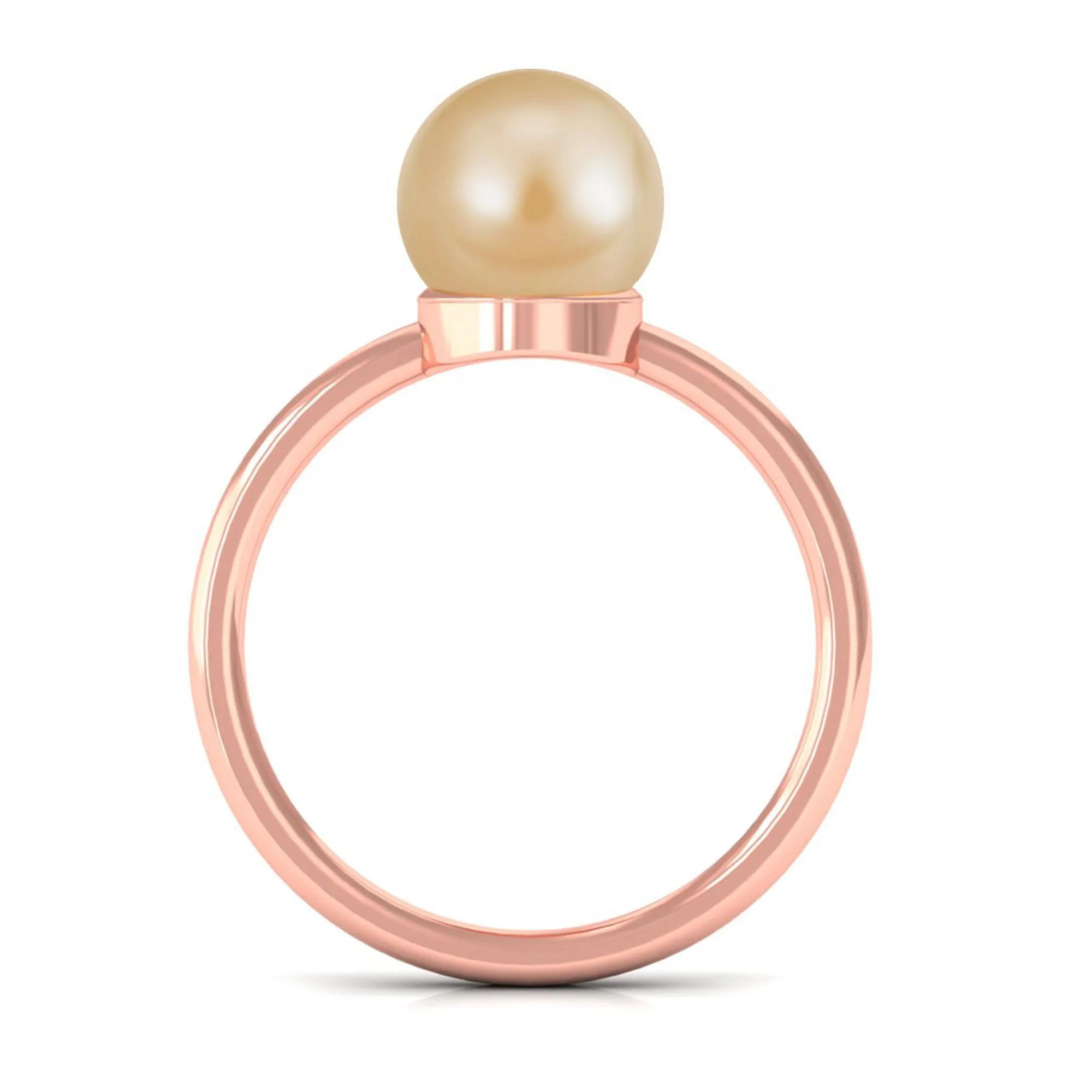 Minimal Round South Sea Pearl Solitaire Ring