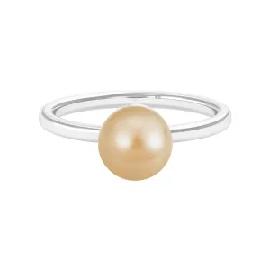 Minimal Round South Sea Pearl Solitaire Ring