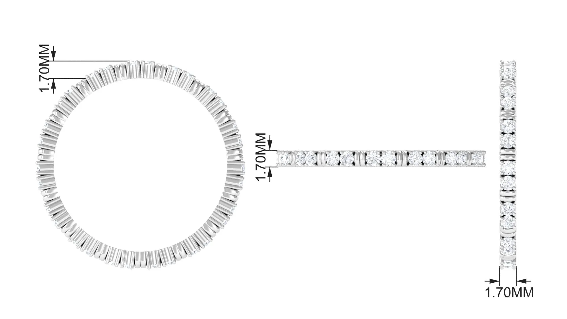 Minimal Stackable Eternity Ring with Moissanite
