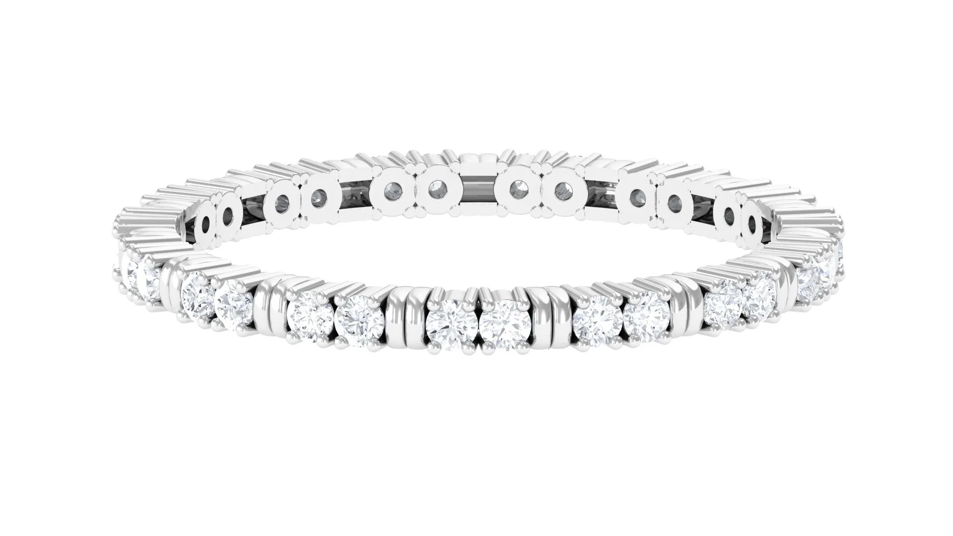 Minimal Stackable Eternity Ring with Moissanite