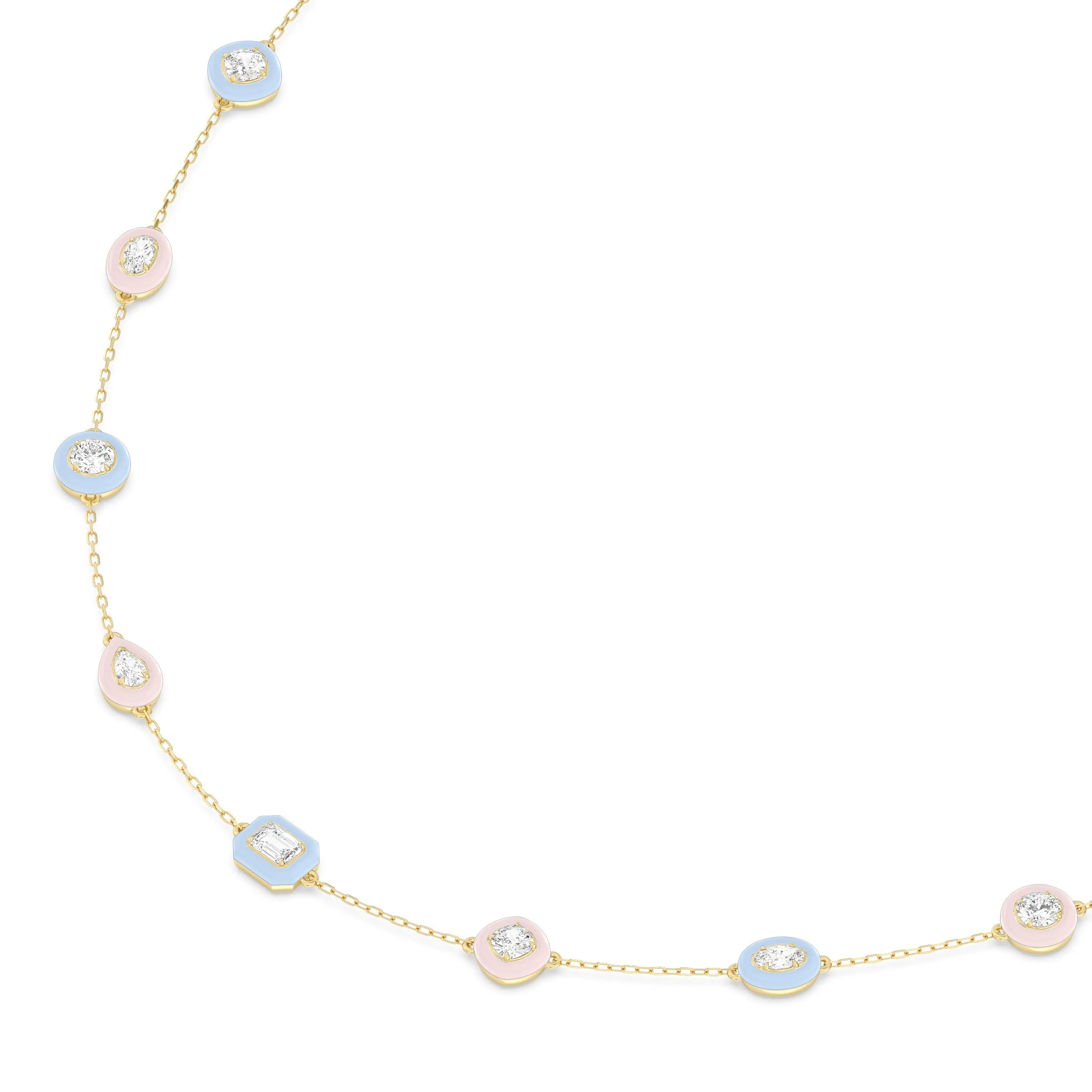 Multi Color Chain Necklace in Ceramic