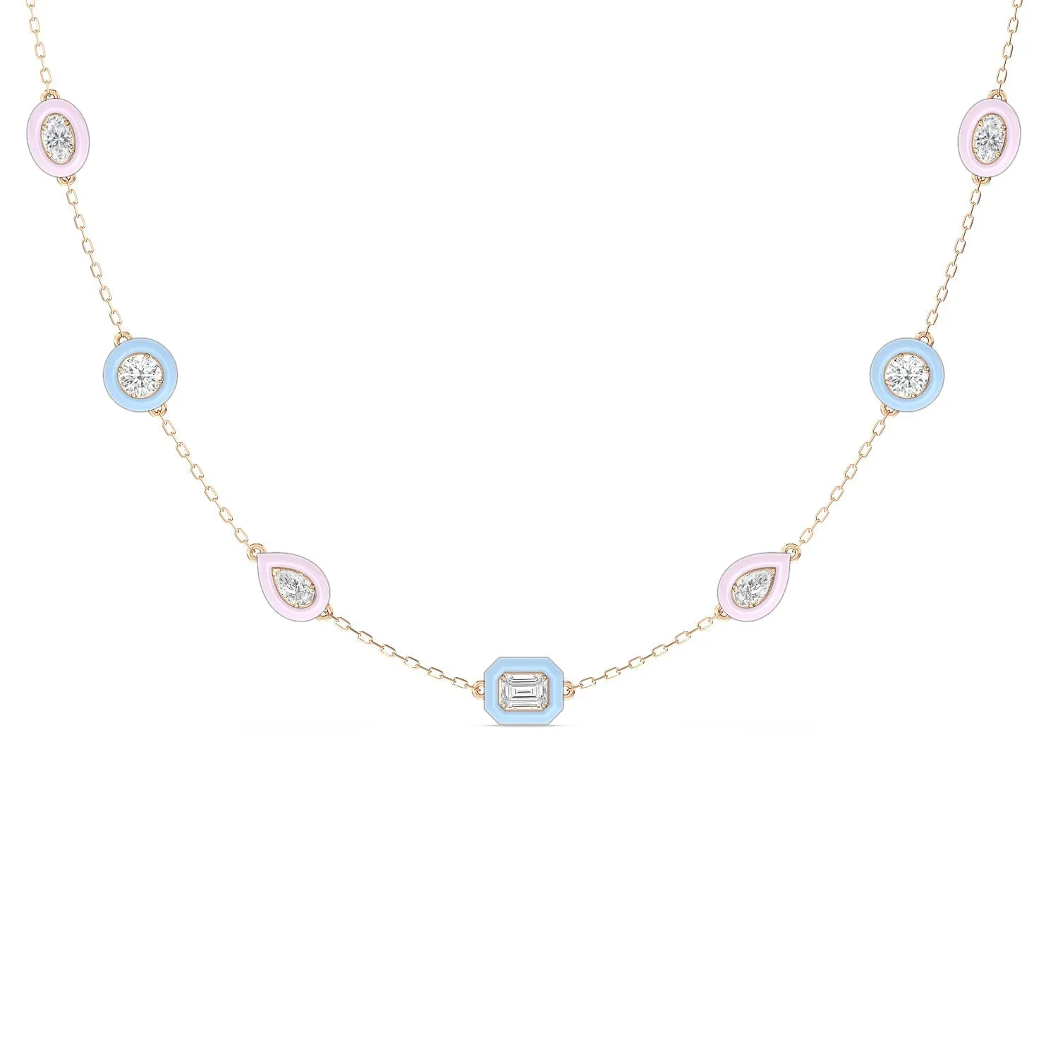 Multi Color Chain Necklace in Ceramic