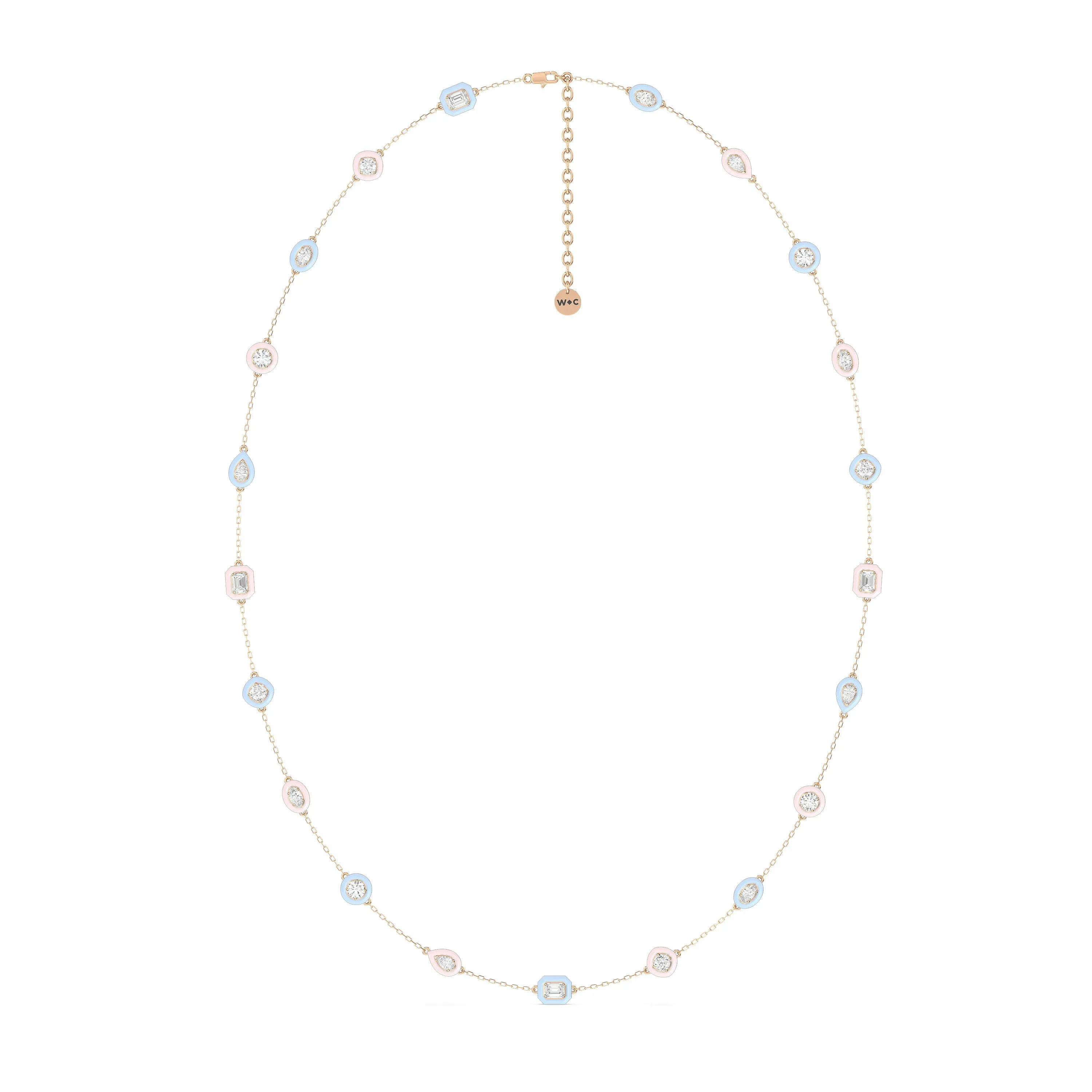 Multi Color Chain Necklace in Ceramic