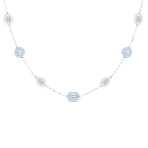 Multi Color Chain Necklace in Ceramic