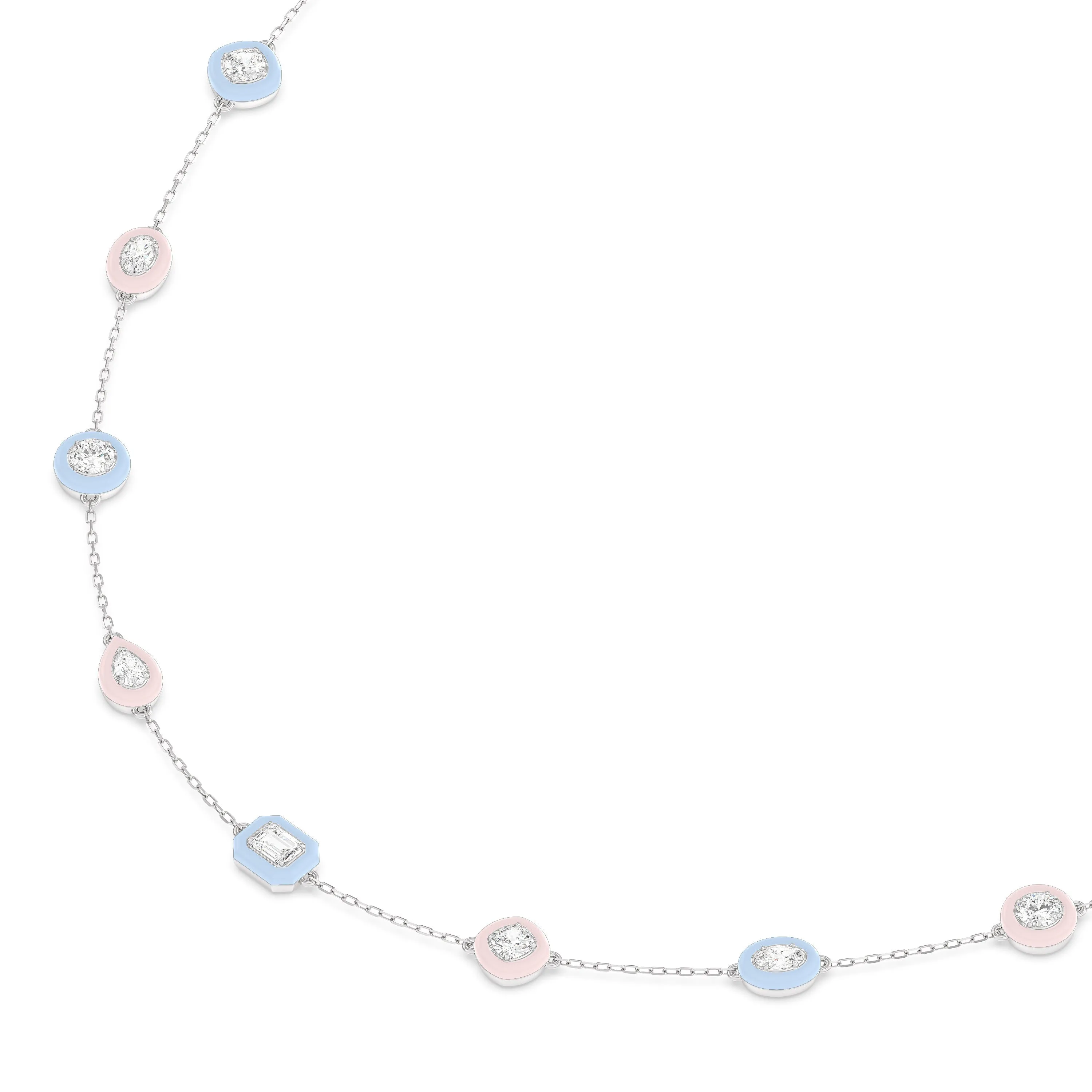 Multi Color Chain Necklace in Ceramic