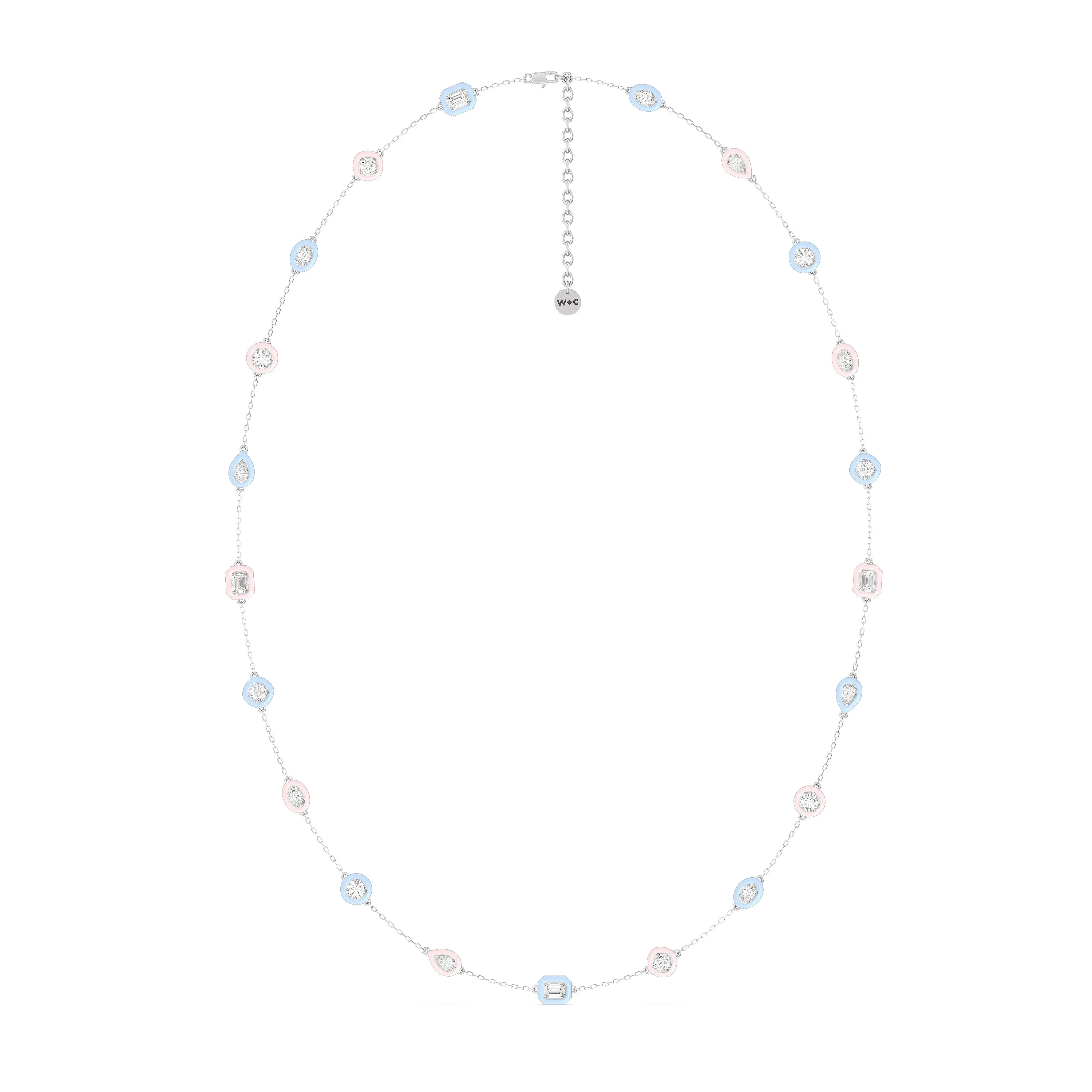 Multi Color Chain Necklace in Ceramic