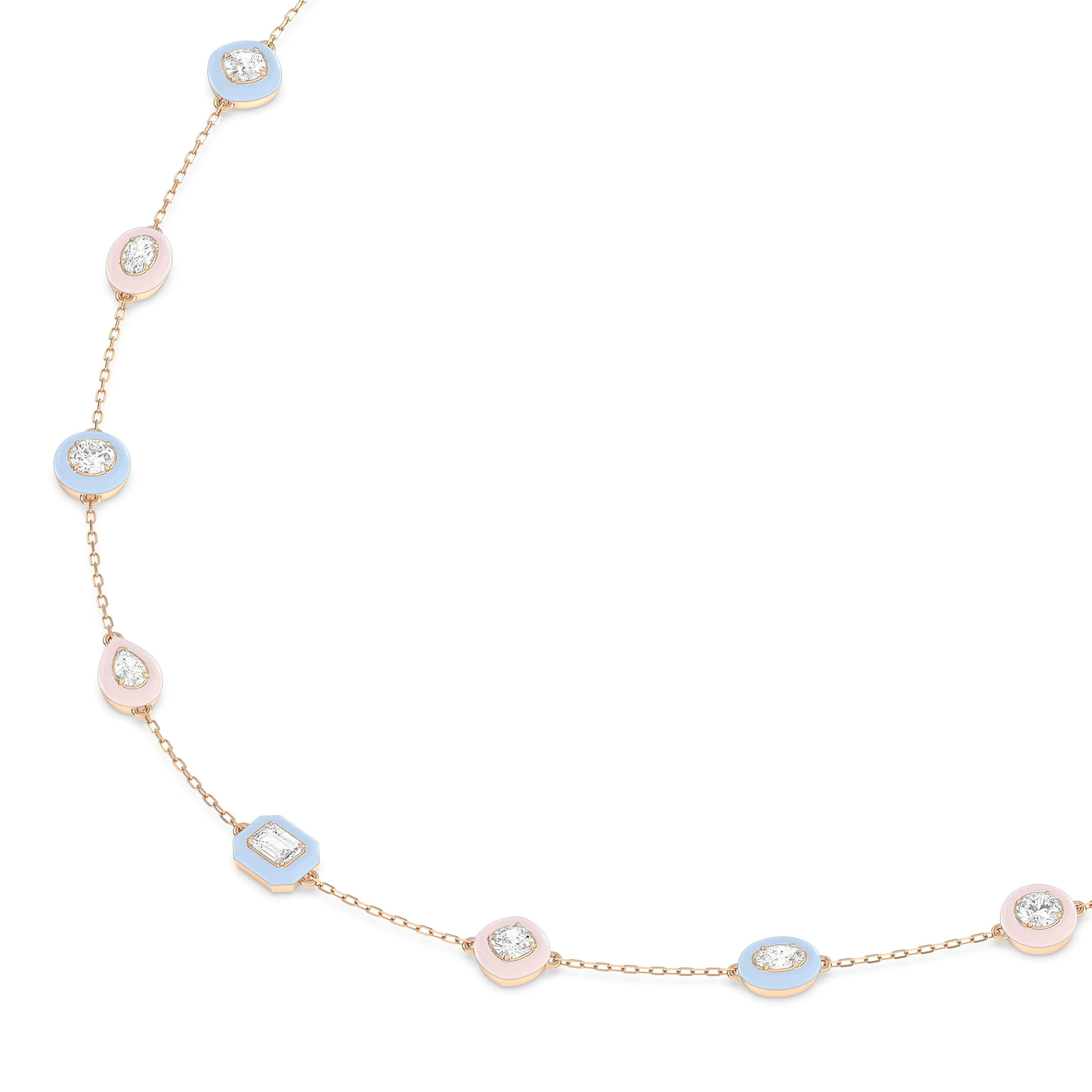 Multi Color Chain Necklace in Ceramic