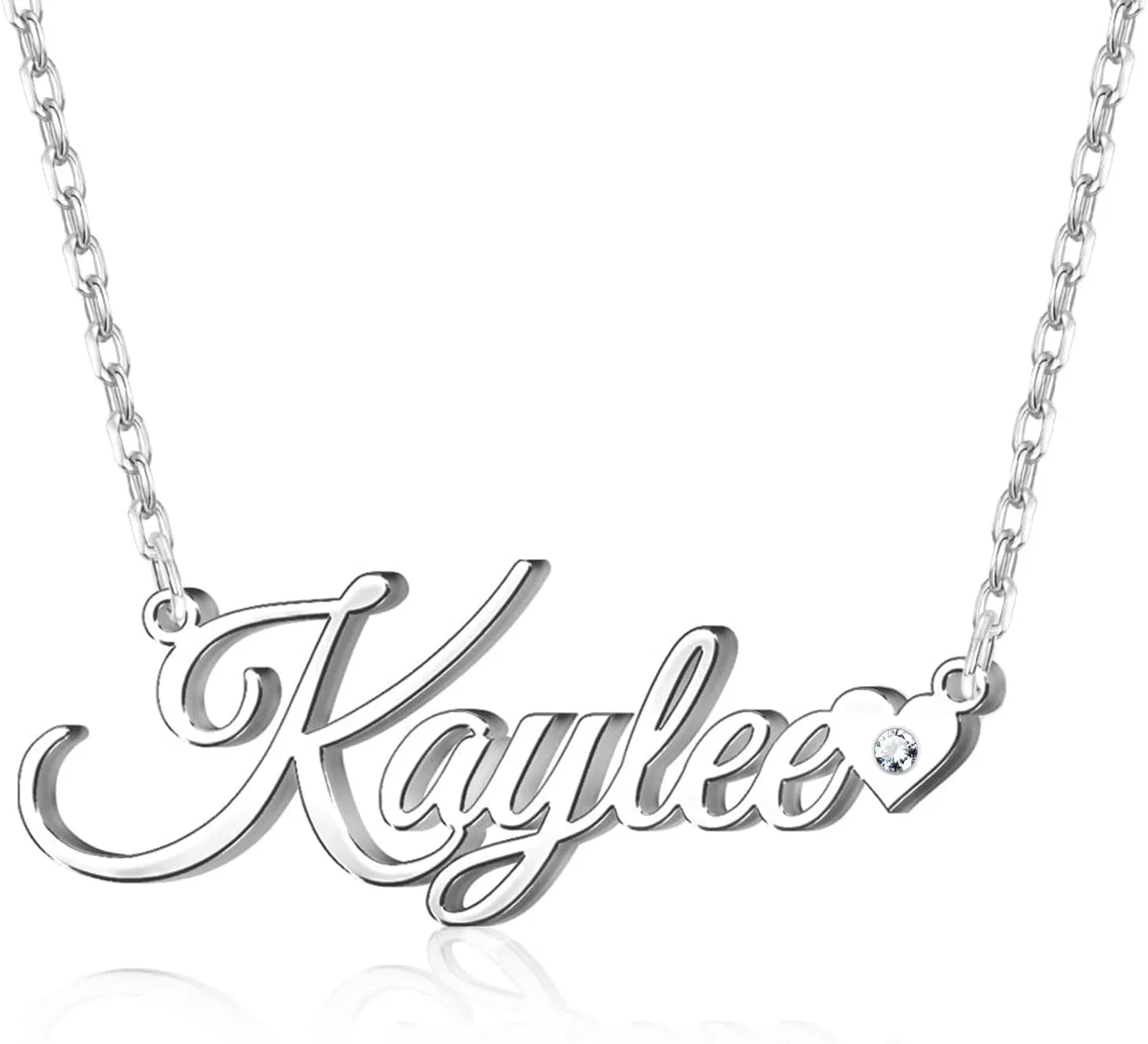 Name Necklace with Diamond Personalized 925 Sterling Silver Pendant Necklaces Custom Name Diamond Necklaces for Women