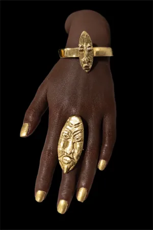 Nanimbi Brass Mask Ring