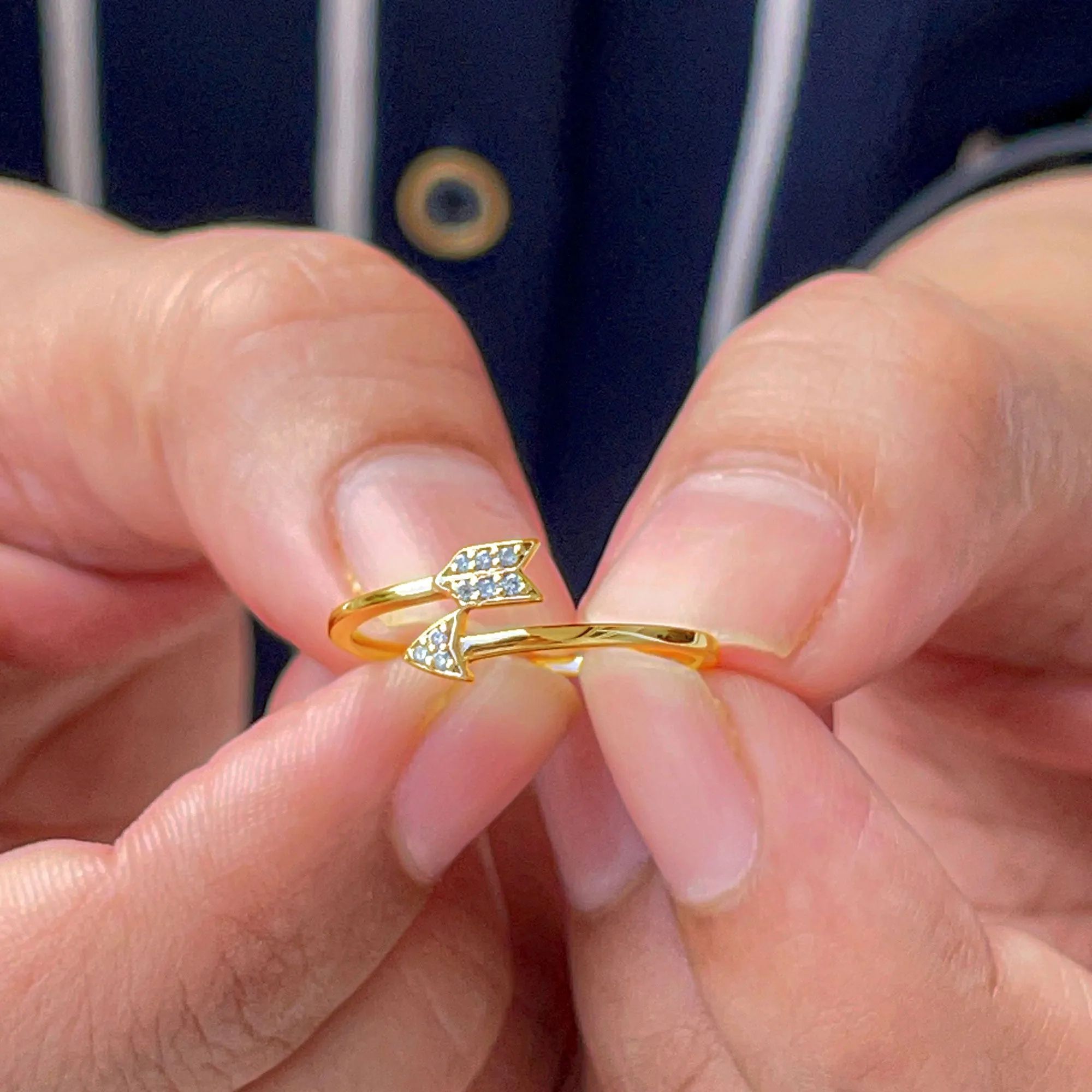 Natural Diamond Minimal Love Arrow Ring