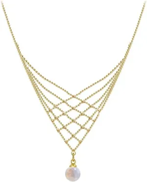 Necklaces 1PC Vintage Pearl Pendant Necklaces Beaded Chain Clavicle Choker Elegant Multi Layer Necklace for Women Trendy Neck Jewelry