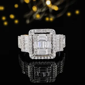 New Arrival - Luxury Rectangle Design Elegant AAA  Quality CZ Diamonds Engagement Rings
