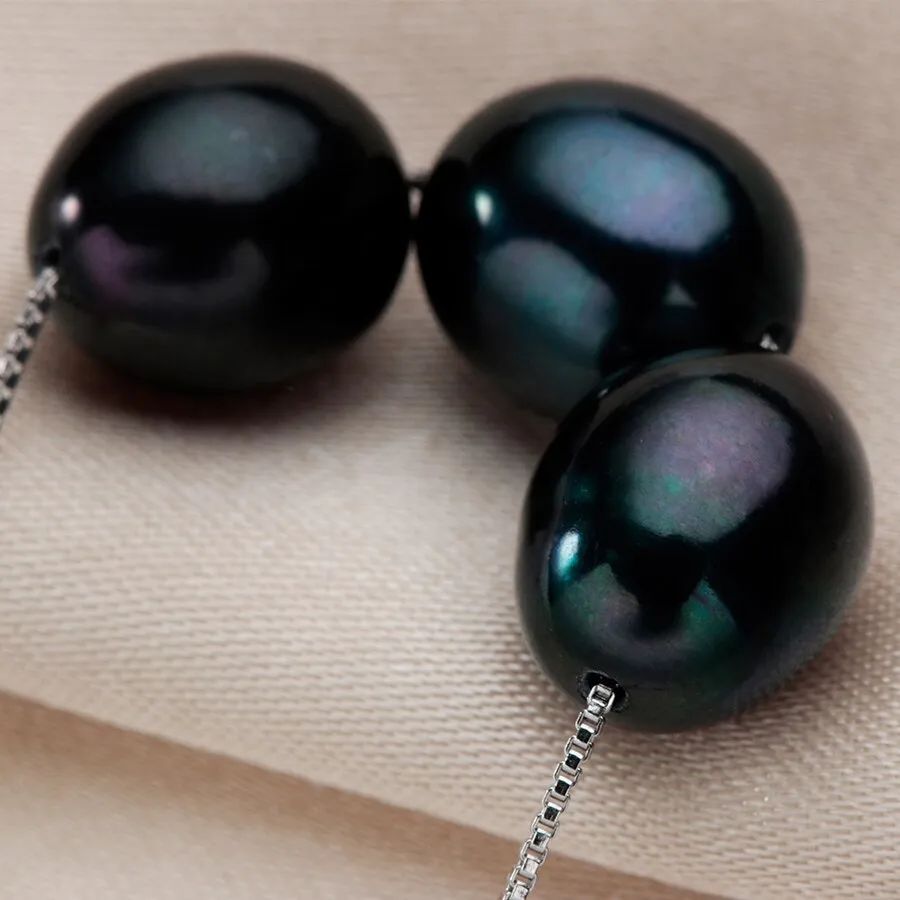 New Black Natural Pearl Necklace