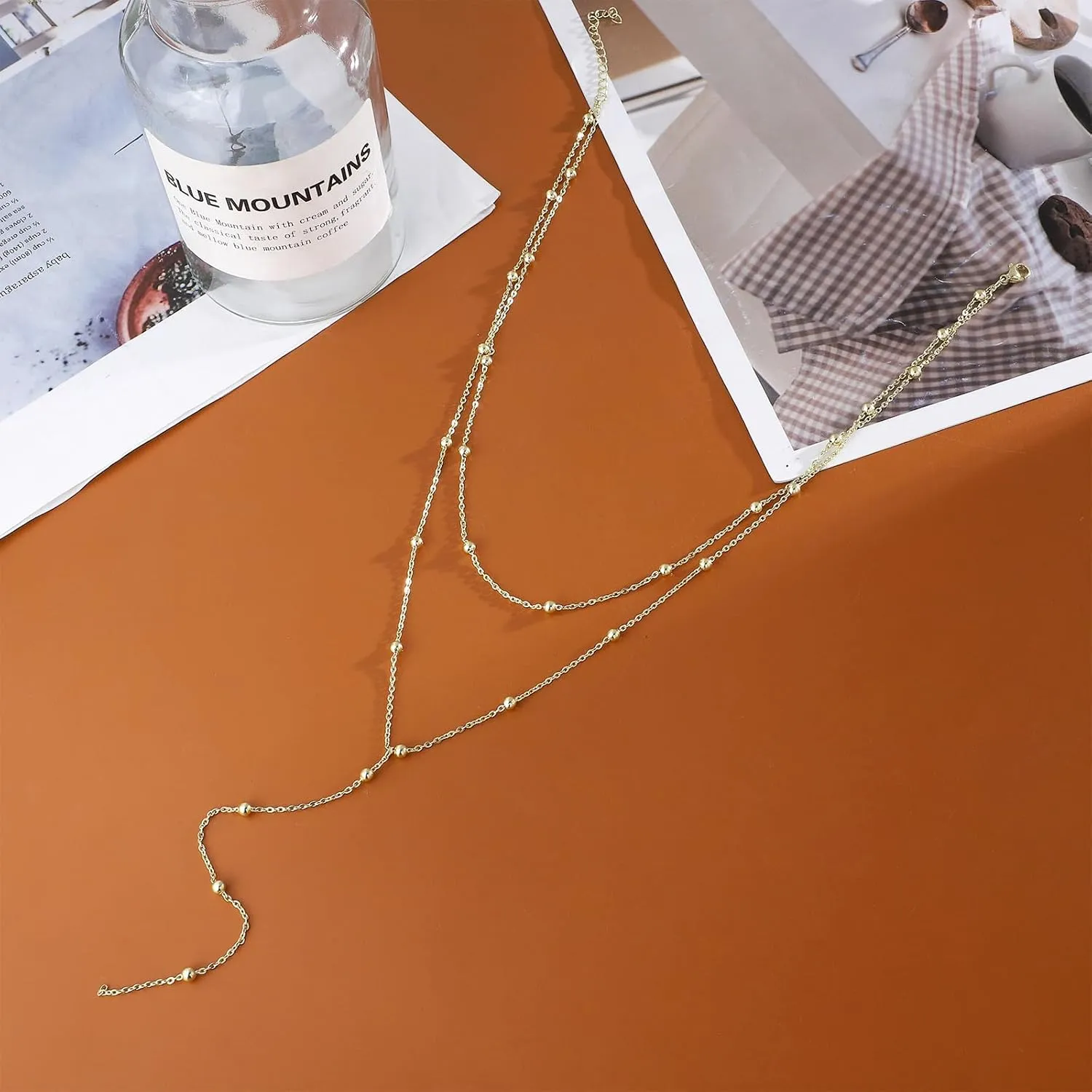 NEWITIN 6 Pieces Chain Necklaces for Women Gold Plated Necklace Cross Bow Pearl Star Heart Pendant Gold Necklace Set for Women