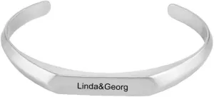 Nsipan Personalized Bracelets for Women/Men, Engraved Custom Bracelets Cuff, Double Side Engraved, for Birthday Boyfriend