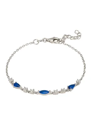 Olivia Gemstone Bracelets Silver Sapphire & White CZ