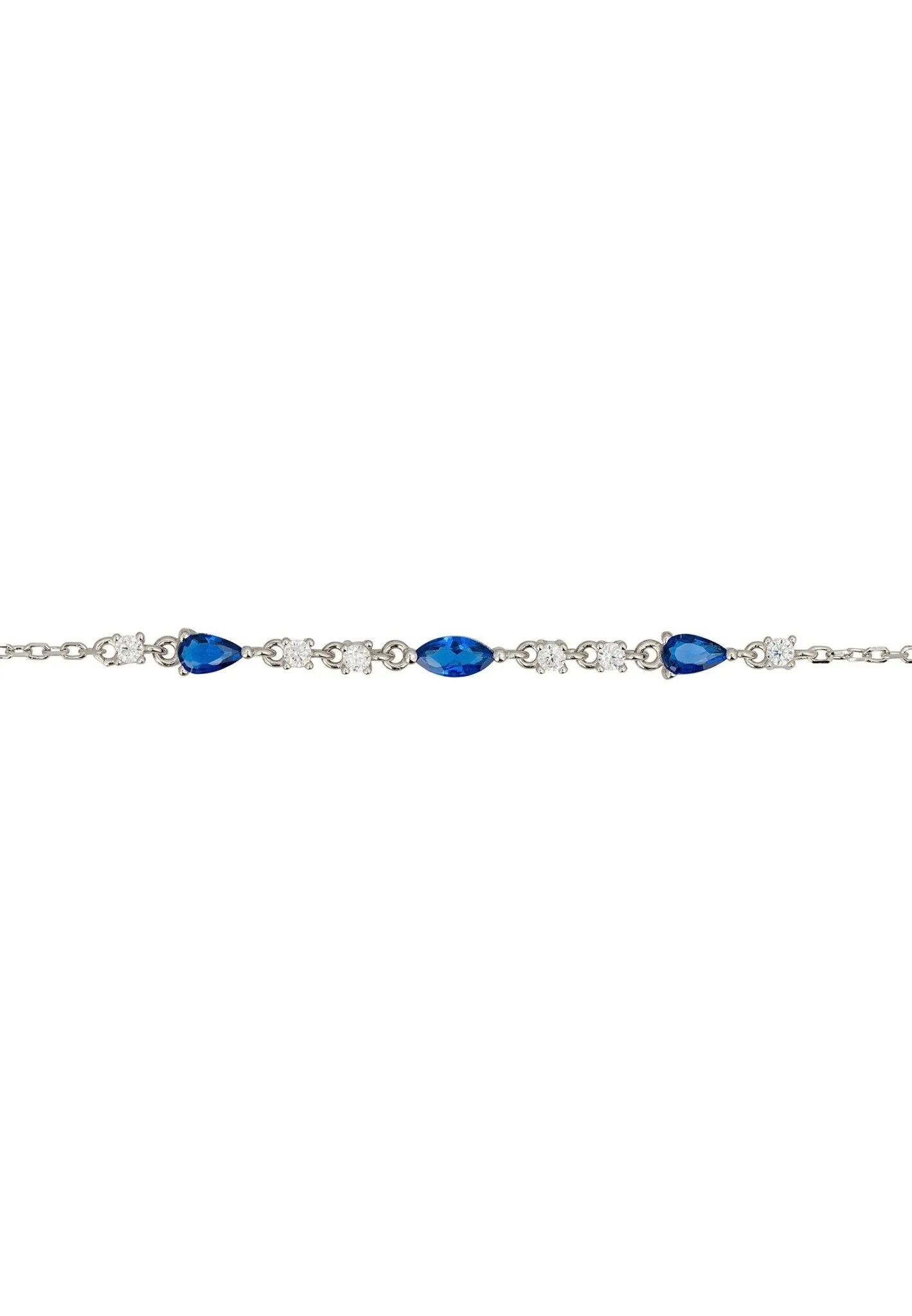 Olivia Gemstone Bracelets Silver Sapphire & White CZ