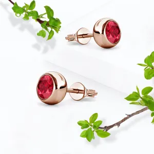 Opulence Earrings Embellished with Ruby  SWAROVSKI® Crystals in Rose Gold