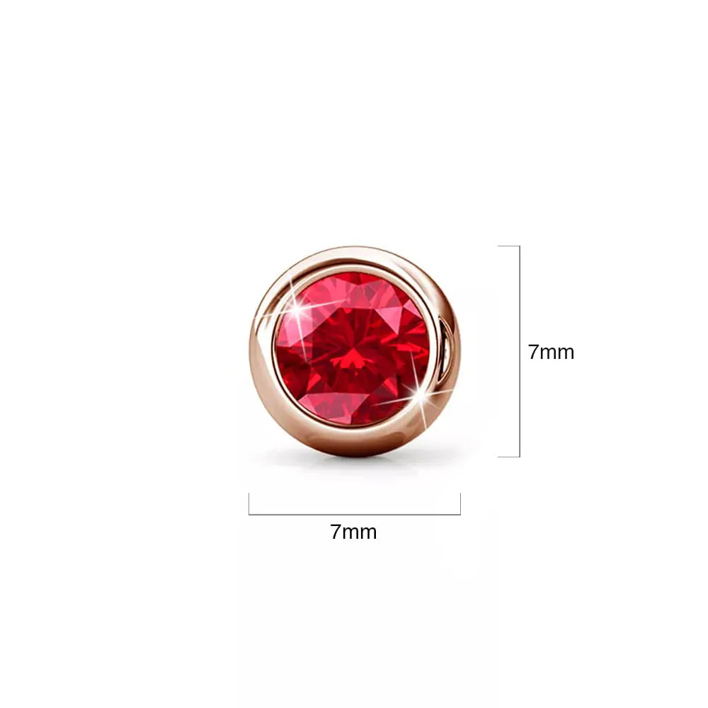 Opulence Earrings Embellished with Ruby  SWAROVSKI® Crystals in Rose Gold