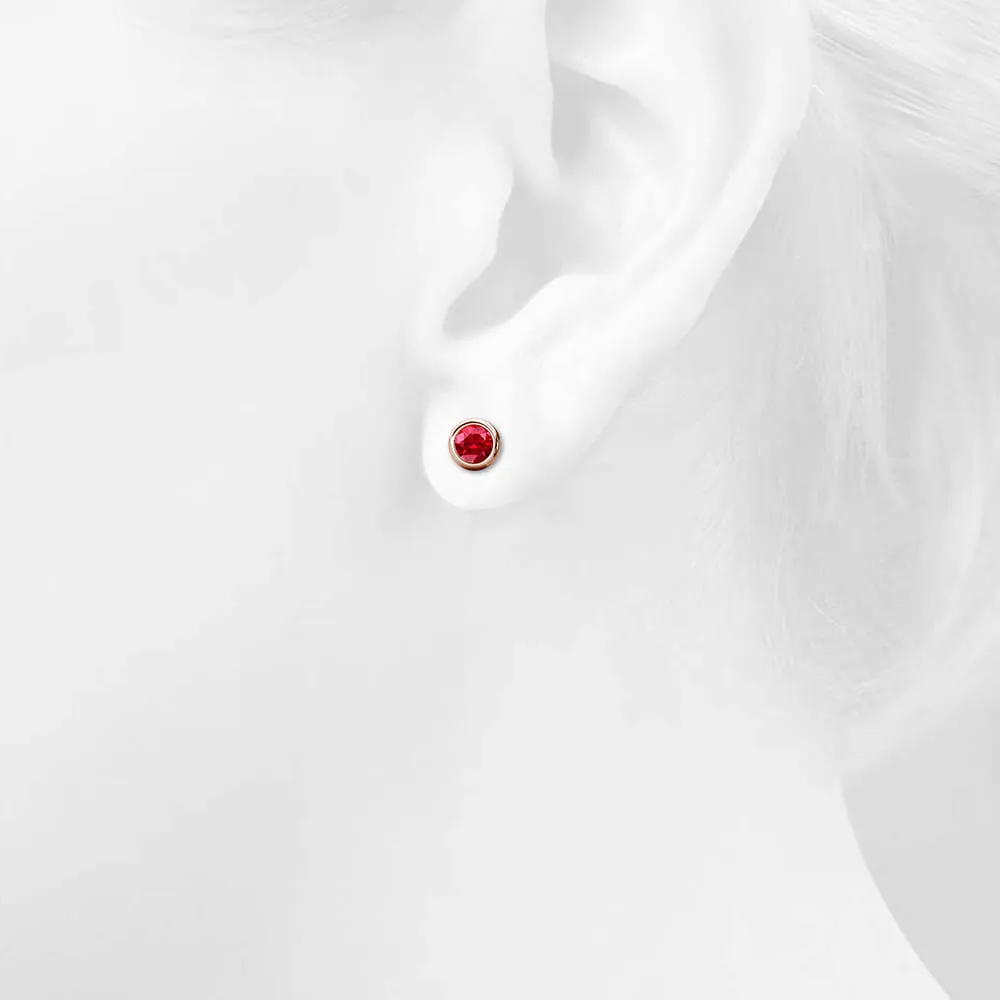 Opulence Earrings Embellished with Ruby  SWAROVSKI® Crystals in Rose Gold
