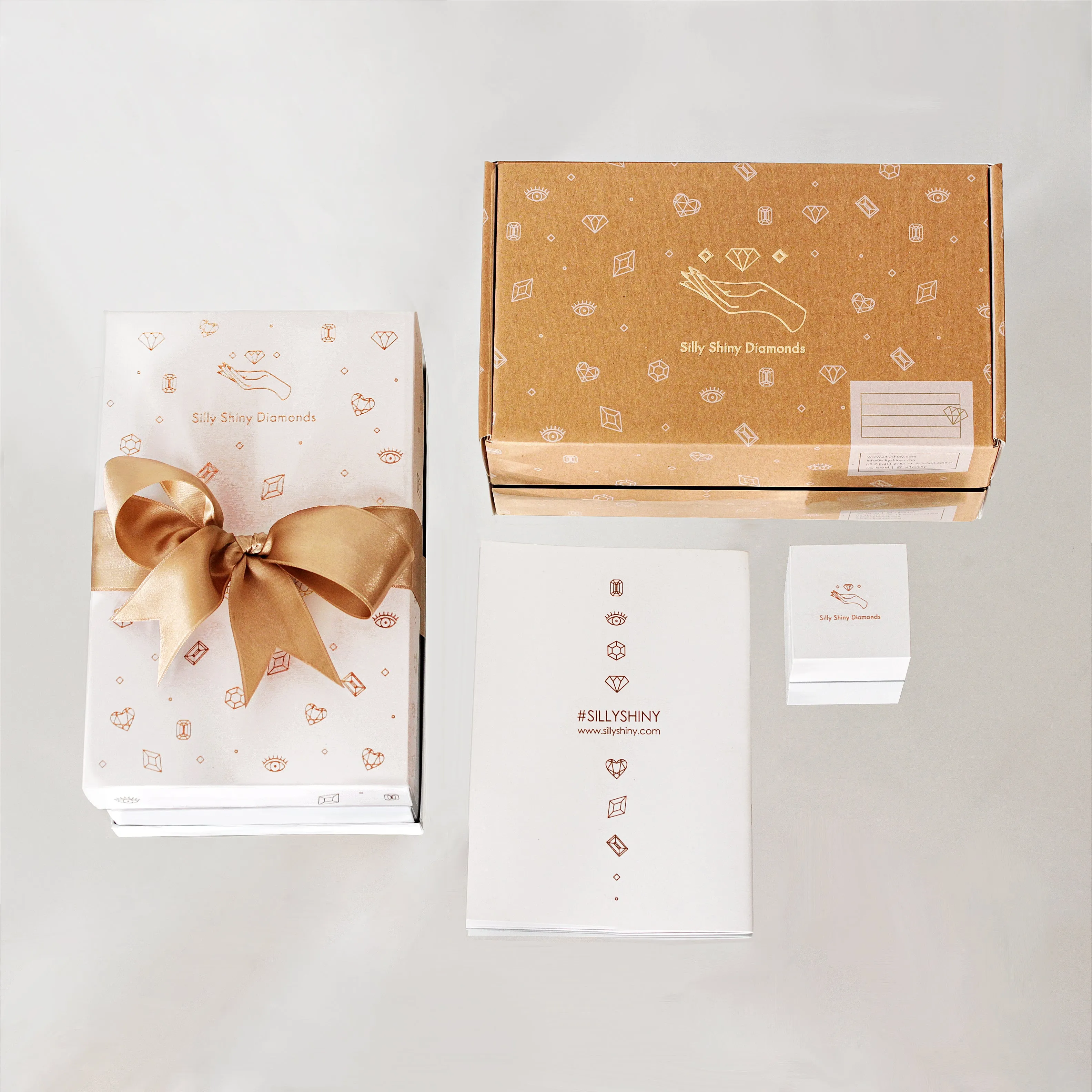 Oval Diamond Engagement Two Rings Set - Minimal Lily & Ariana ♥
