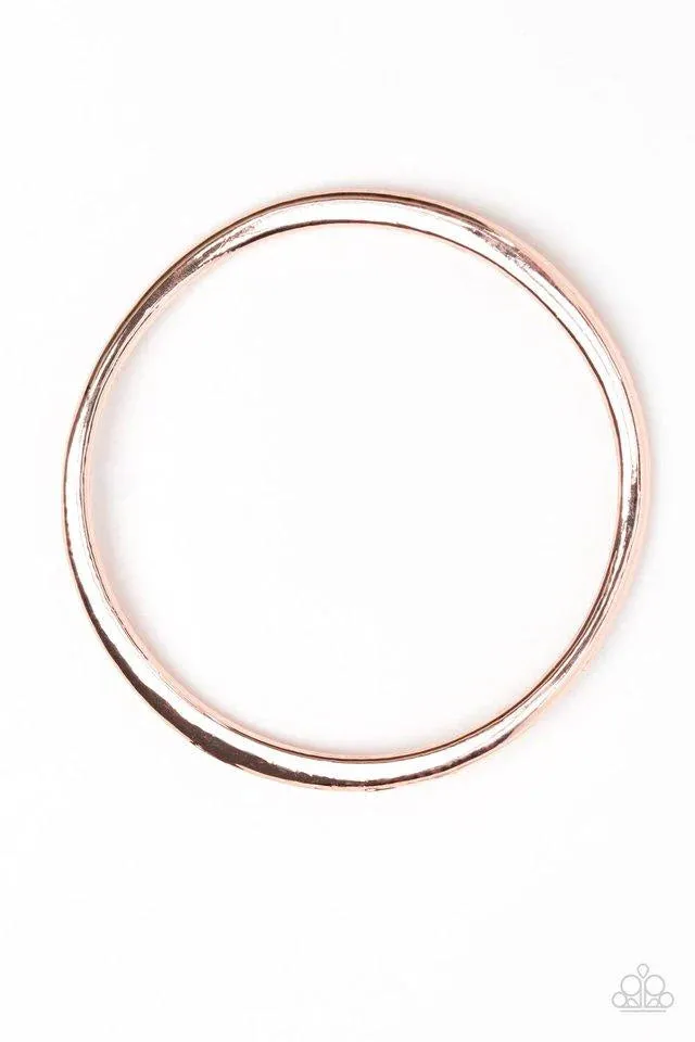 PAPARAZZI JEWELRY Paparazzi Awesomely Asymmetrical - Rose Gold Bangle Bracelet