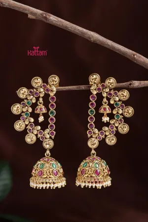 Peacock Coin Earcuff Bold Earring