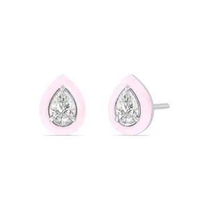 Pear Bezel Studs in Ceramic