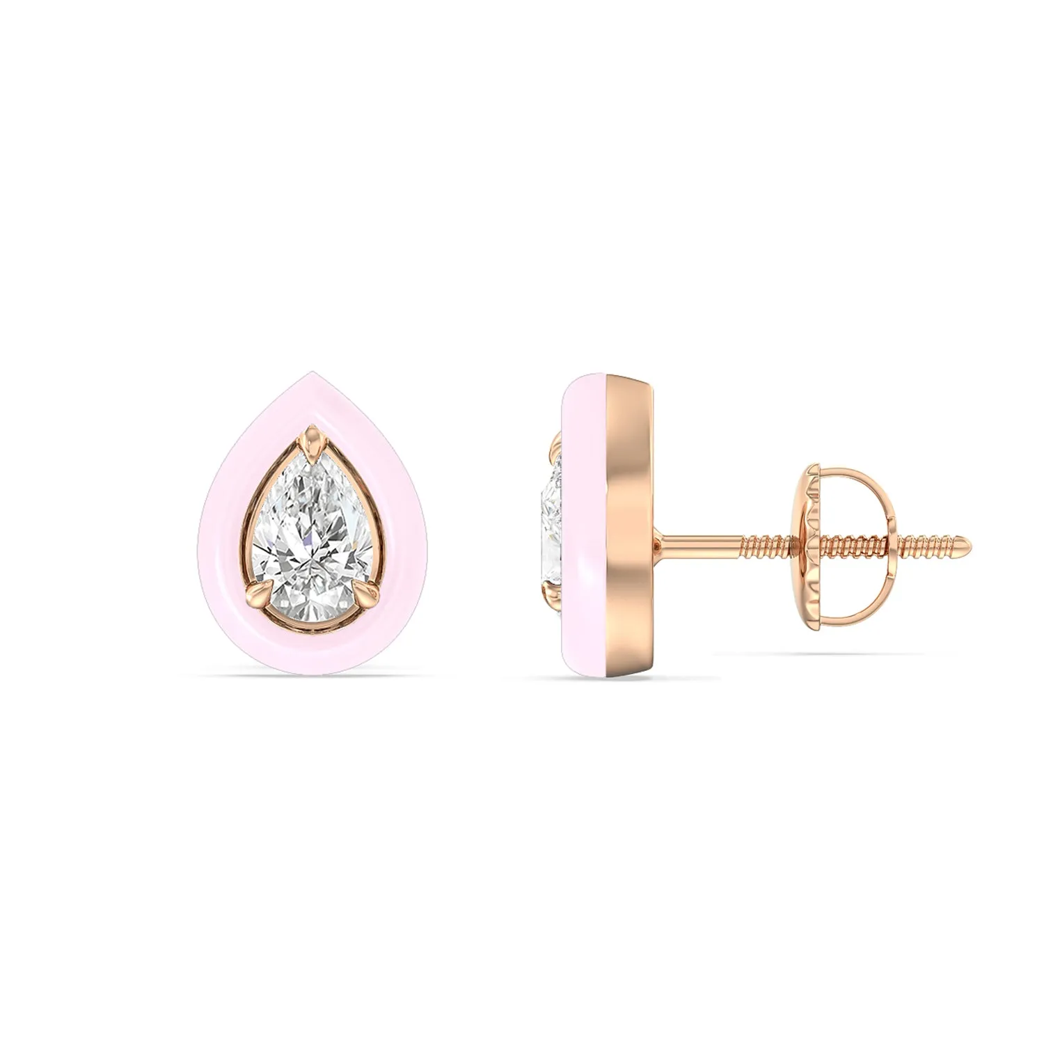 Pear Bezel Studs in Ceramic