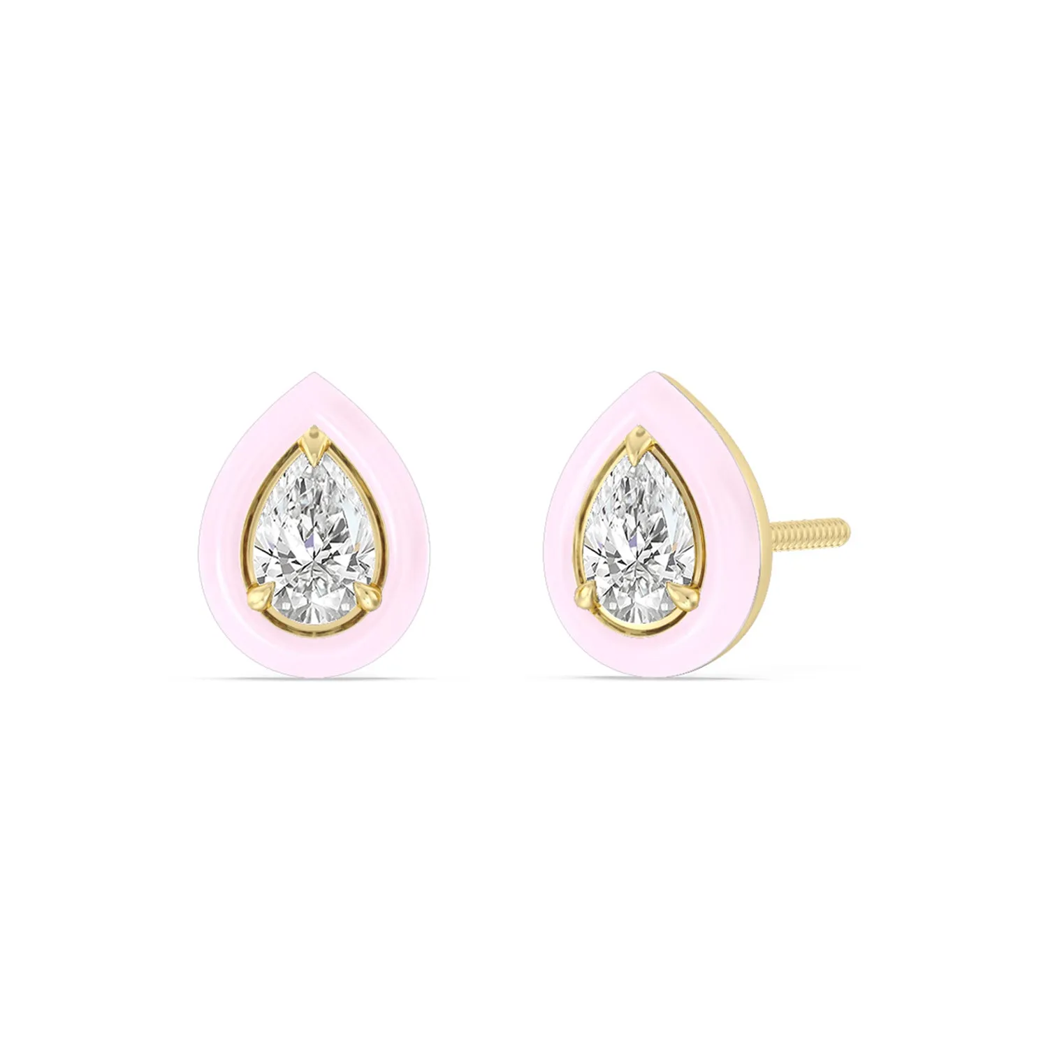 Pear Bezel Studs in Ceramic