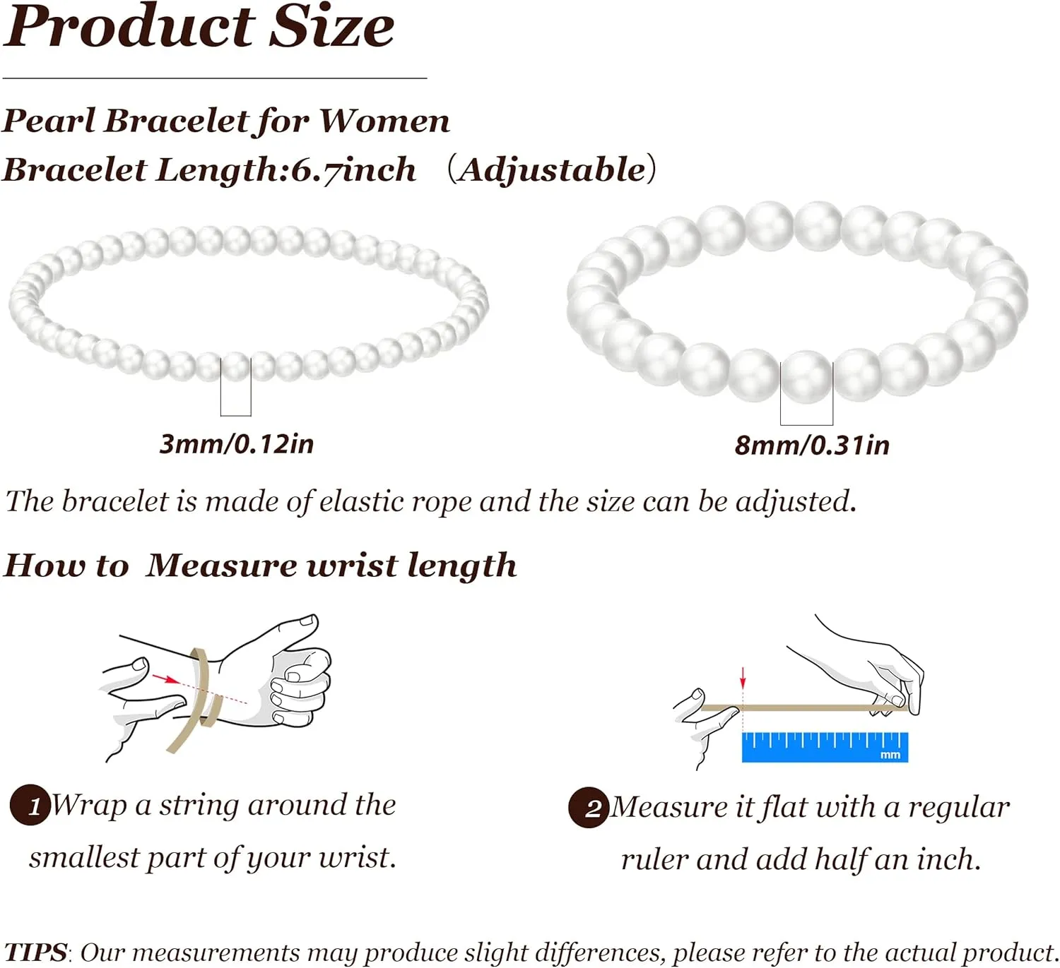 Pearl Bracelet for Women Gifts Trendy Stuff Dainty Bracelet White Baroque Pearl Wrist Bracelets Bridesmaid Bridal Wedding Jewelry Gifts