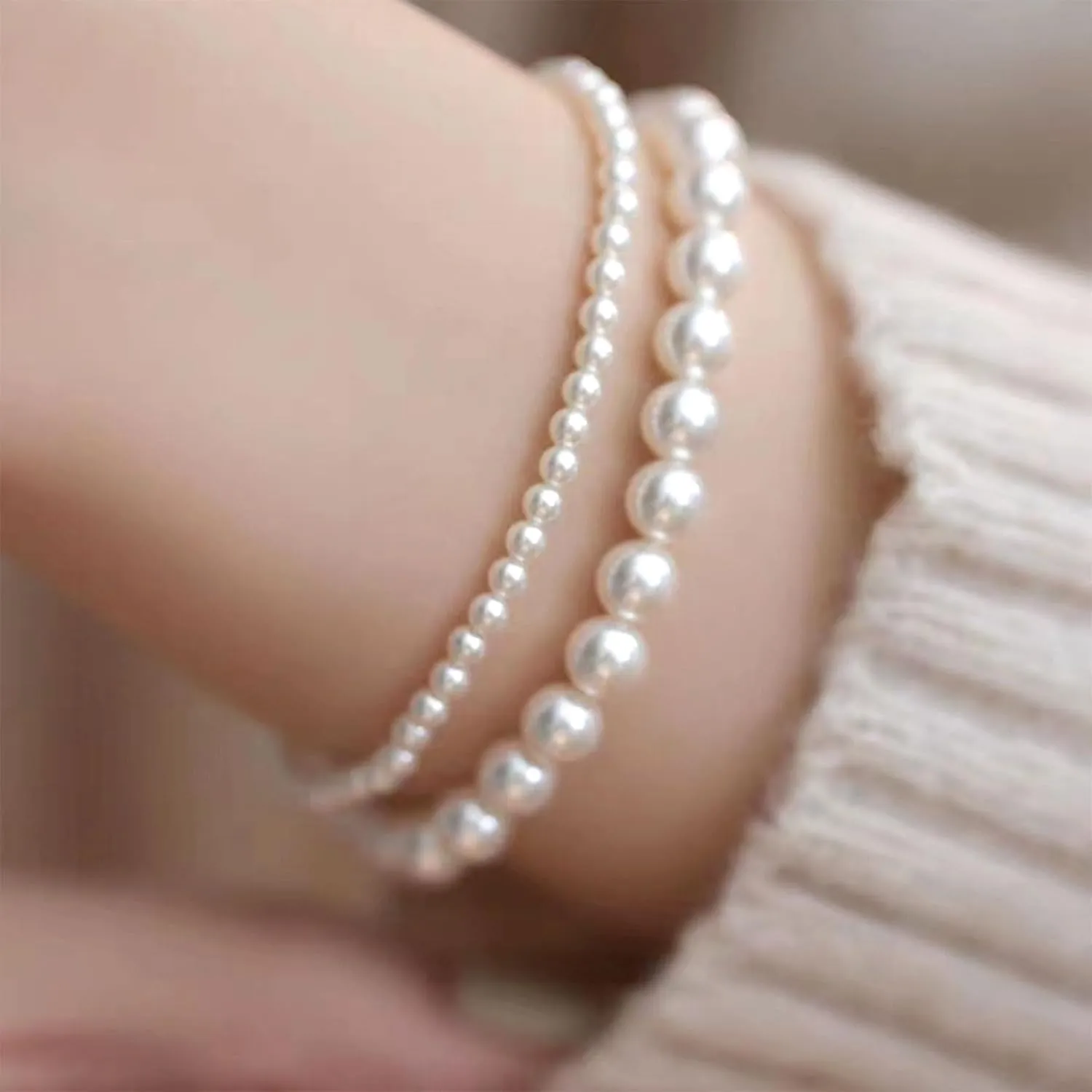 Pearl Bracelet for Women Gifts Trendy Stuff Dainty Bracelet White Baroque Pearl Wrist Bracelets Bridesmaid Bridal Wedding Jewelry Gifts