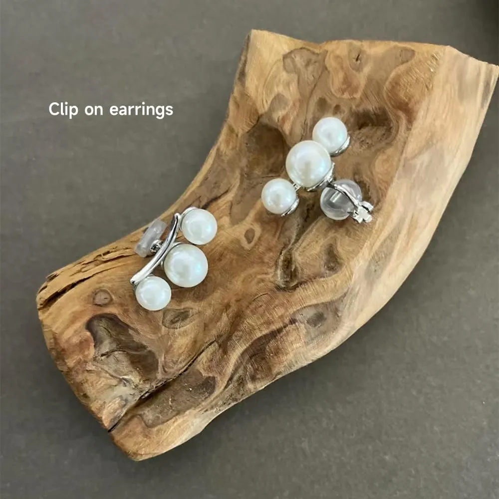 Pearl Clip on Earrings for Women Clip on Pearl Earrings Gold Clip Earrings Non Pierced Ear Clips for Designer Trendy Luxury Elegant Hypoallergenic Jewery