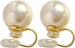 Pearl Clip on Earrings for Women Trendy Clip Earrings Non Pierced Earrings Stud Pearl Ear Clips Gold Clip on Earrings Jewelry for Wedding Prom