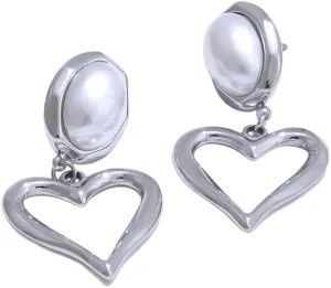 Pearl earrings for women Arrivals Imitation Pearls Heart Love Classic Earrings PVD Plated Elegant Daily Basic Jewelry Prevent Allergy Gift-T73
