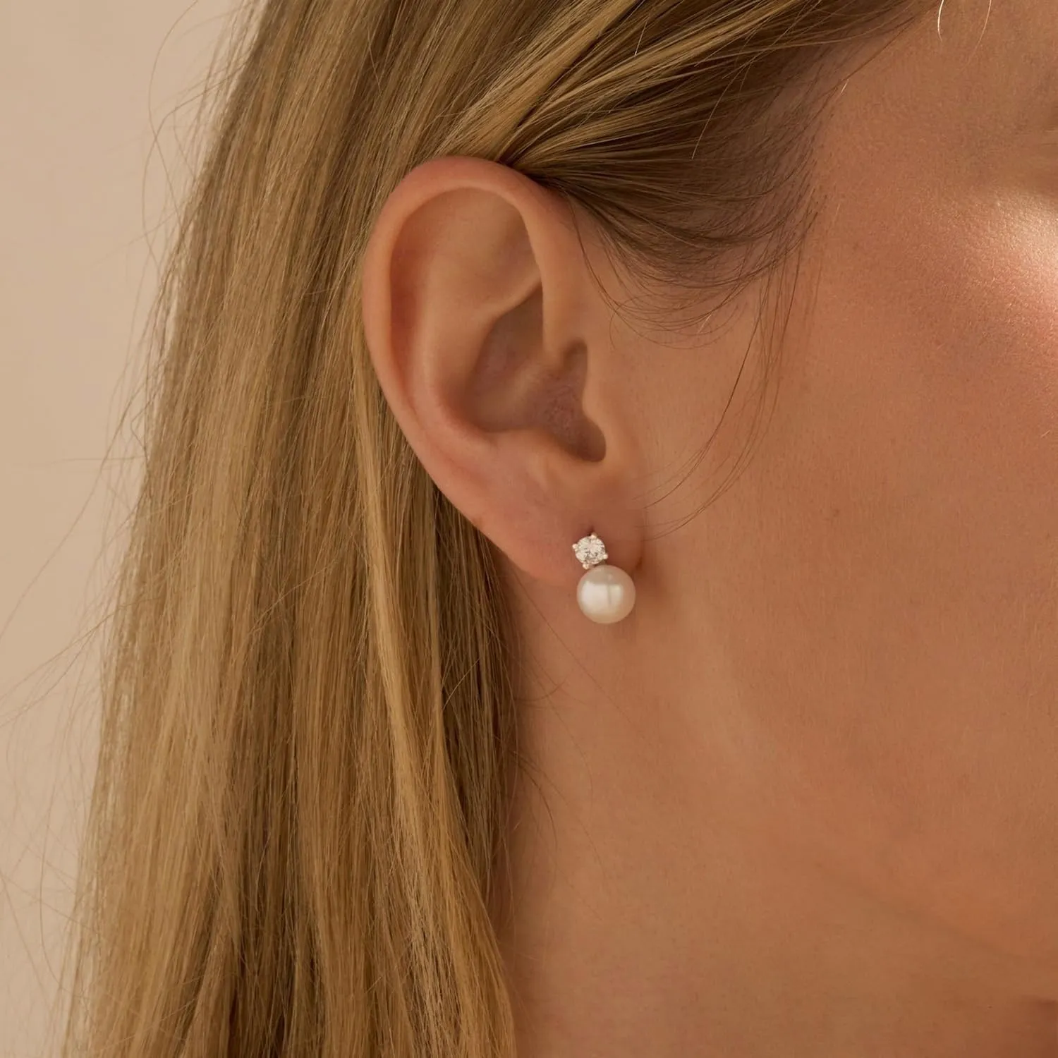 Pearl Earrings for Women, Dainty 14K Gold/Sterling Silver Plated Pearl Drop & Hoop Earrings - Wedding Bridal Jewelry Gifts