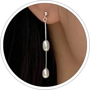 Pearl Earrings for Women Dainty Pearl Dangle Earrings Hypoallergenic Pearl Drop Earrings for Women Vintage Pearl Studs Earrings Wedding Pearl Chain Earrings jewelry