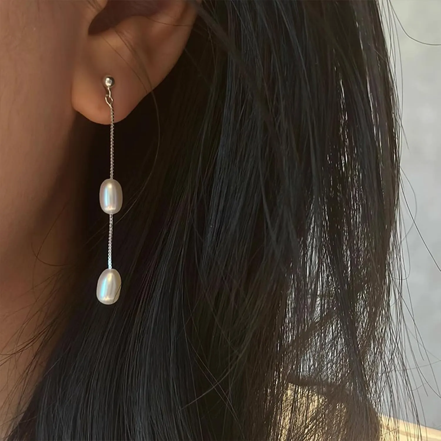 Pearl Earrings for Women Dainty Pearl Dangle Earrings Hypoallergenic Pearl Drop Earrings for Women Vintage Pearl Studs Earrings Wedding Pearl Chain Earrings jewelry