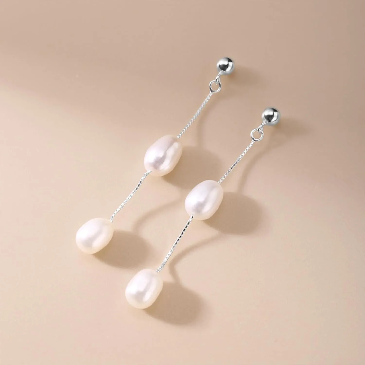 Pearl Earrings for Women Dainty Pearl Dangle Earrings Hypoallergenic Pearl Drop Earrings for Women Vintage Pearl Studs Earrings Wedding Pearl Chain Earrings jewelry