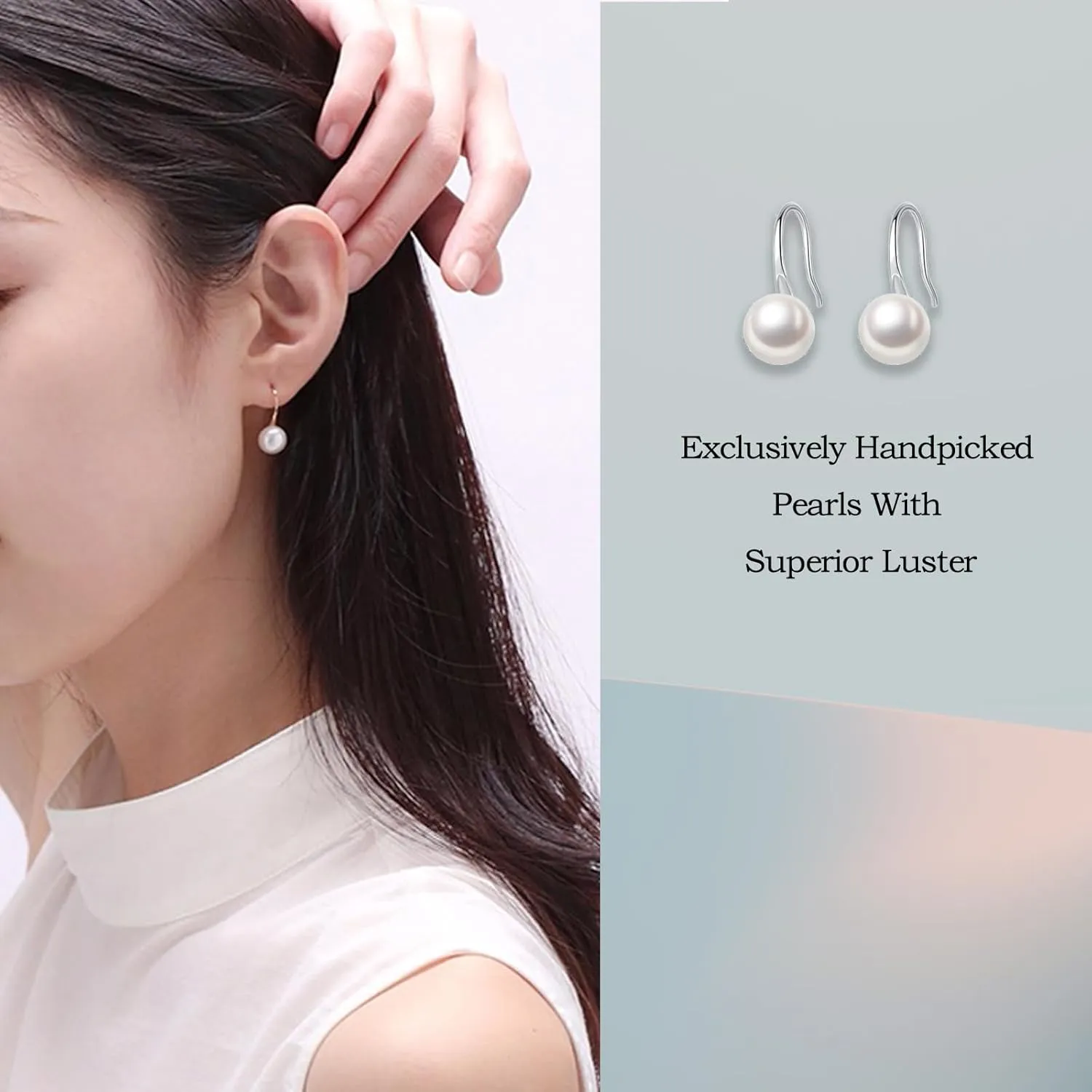 Pearl Earrings For Women Stud Earrings Quality Handpicked Freshwater Cultured Pearl Drop Earrings S925 Sterling Silver Earrings