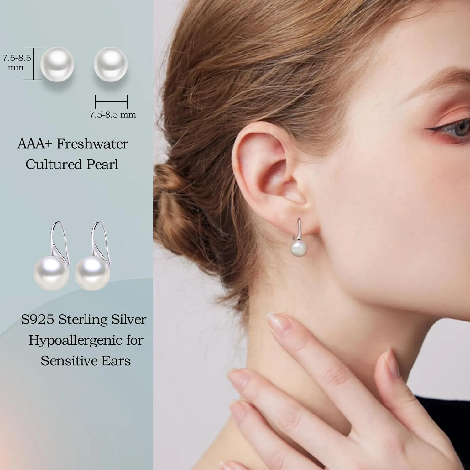 Pearl Earrings For Women Stud Earrings Quality Handpicked Freshwater Cultured Pearl Drop Earrings S925 Sterling Silver Earrings