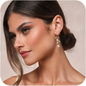 Pearl Earrings for Women, Trendy Pearl Drop Dangle Earring 14K Gold Plated Hypoallergenic Cartilage Earrings Small Thin Gold Hoop Huggie Earrings Non Tarnish Piercing Jewelry Gift