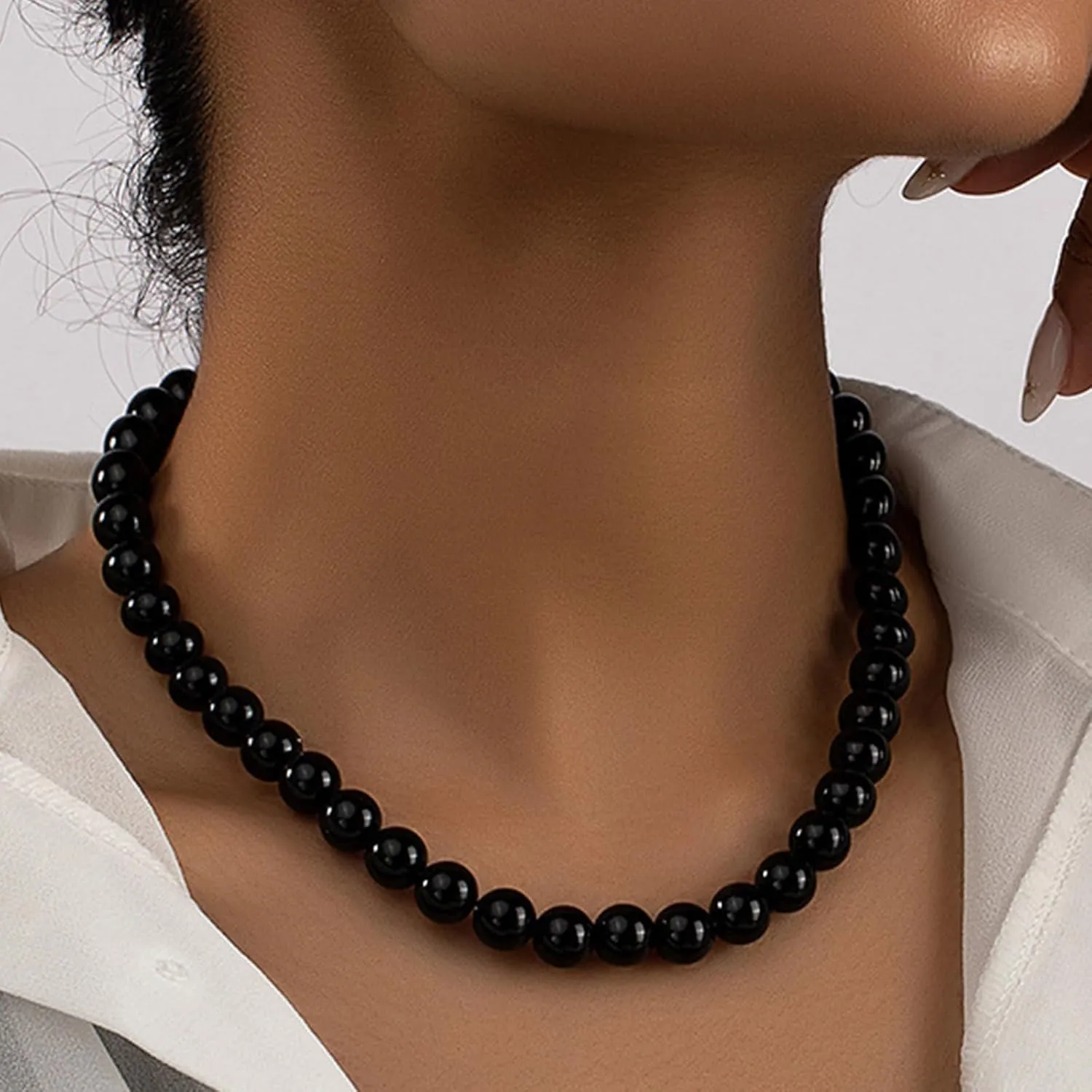 Pearl Jewelry Set for Women Trendy Pearl Necklace and Earring Set Big Pearls Earrings Chunky Pearls Necklaces for Women Wedding Jewelry for Bride Bridesmaid