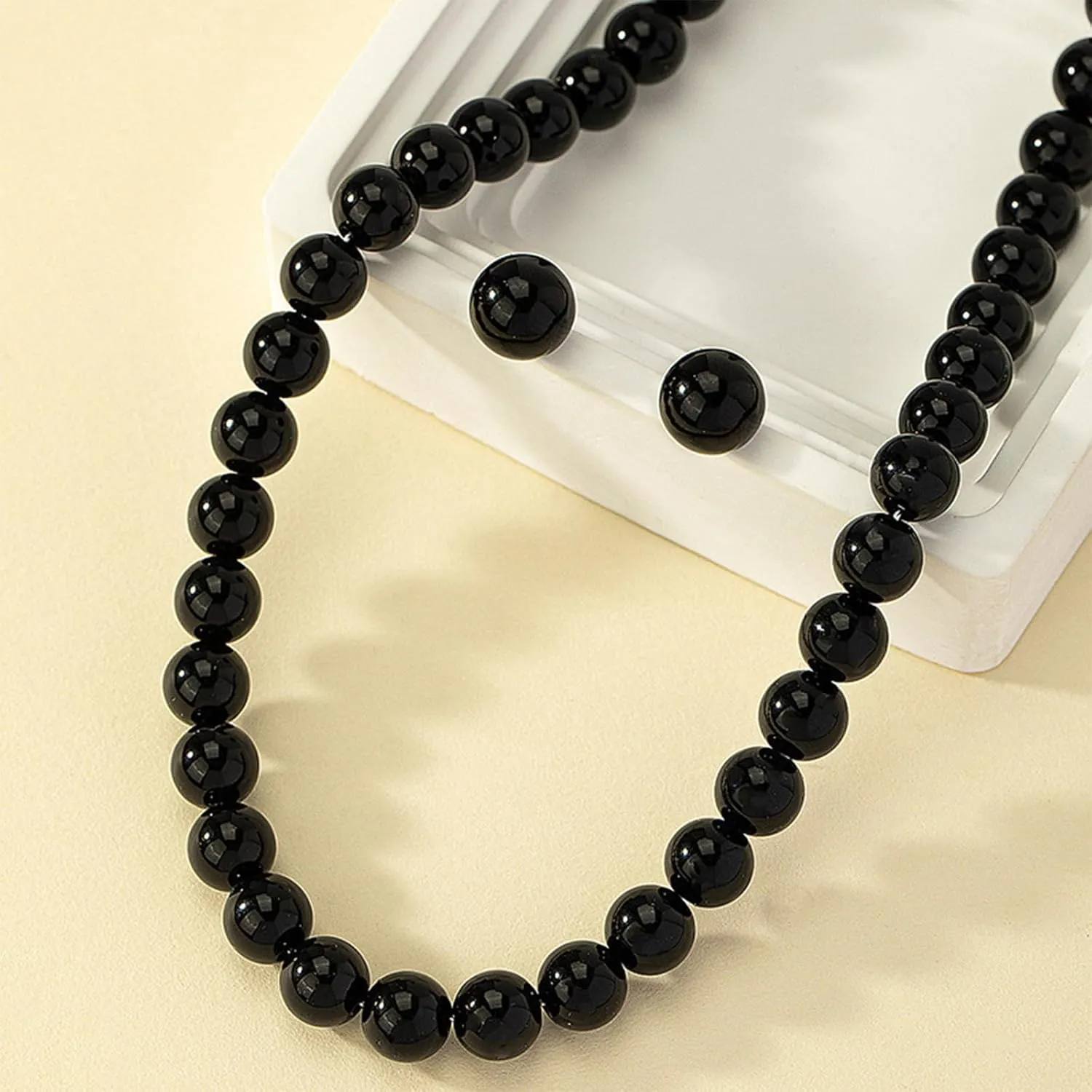 Pearl Jewelry Set for Women Trendy Pearl Necklace and Earring Set Big Pearls Earrings Chunky Pearls Necklaces for Women Wedding Jewelry for Bride Bridesmaid
