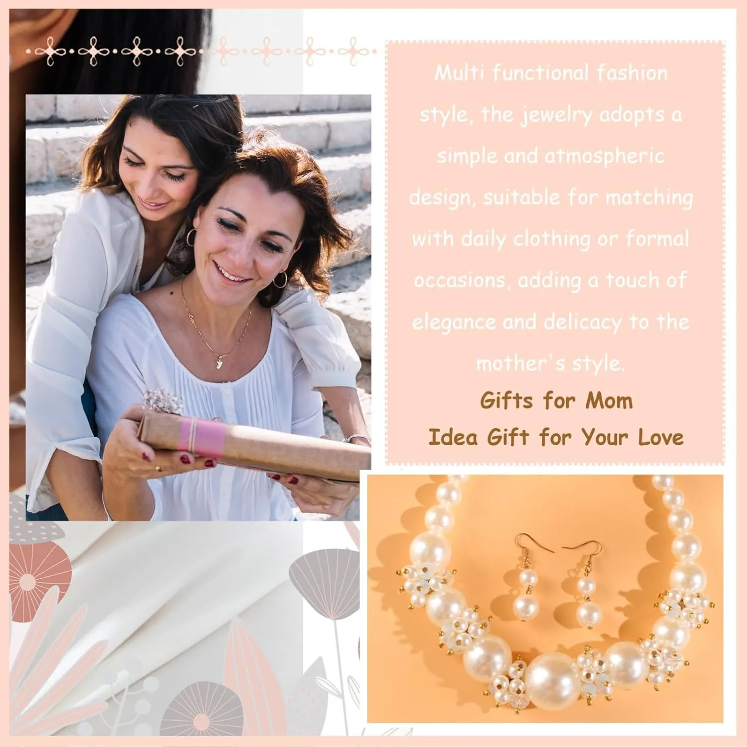 Pearl Necklace and Earring Set Pearl Wedding Jewelry Set for Women Chunky Pearls Choker Necklaces Stud Earrings Bride Bridesmaid Wedding Jewelry Gifts