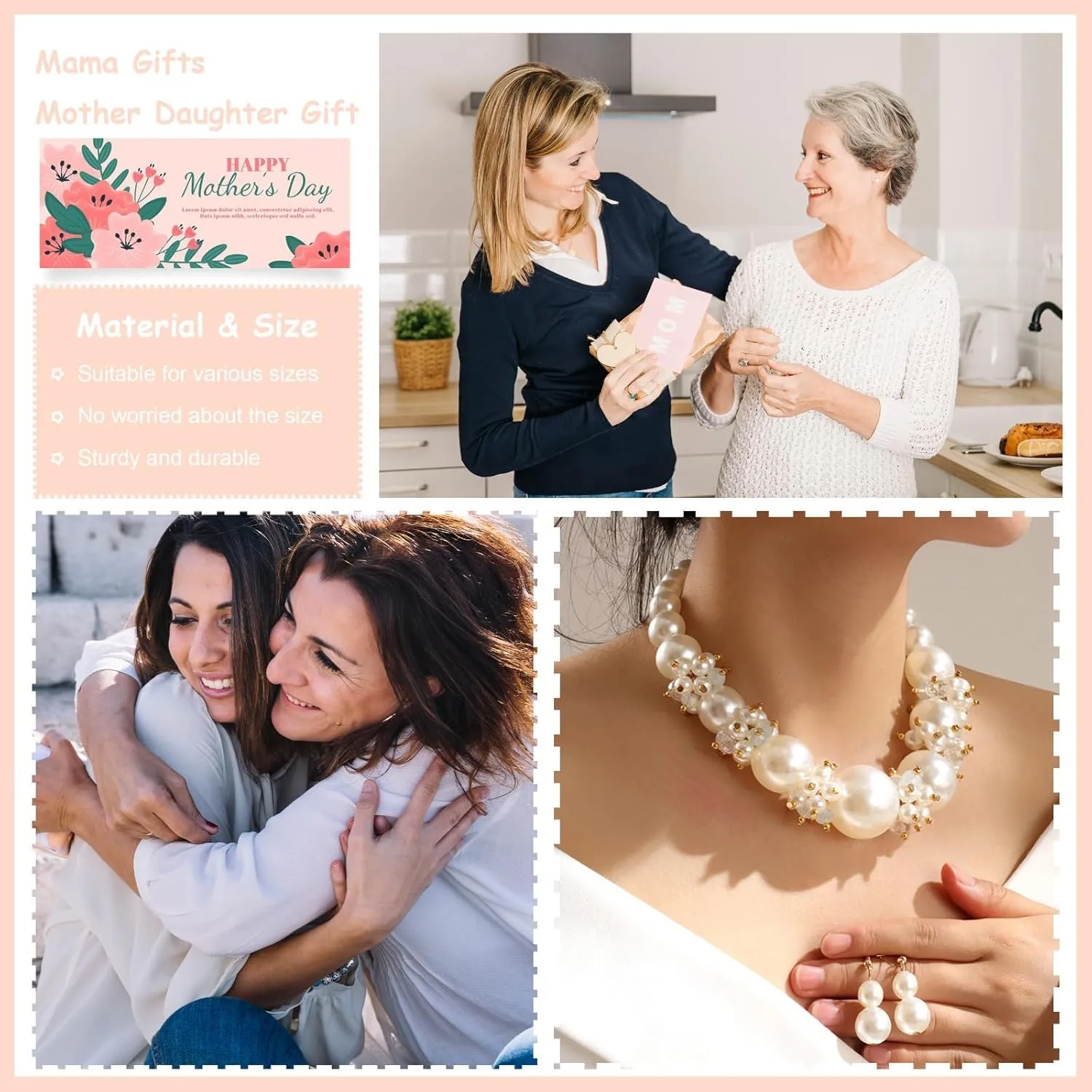 Pearl Necklace and Earring Set Pearl Wedding Jewelry Set for Women Chunky Pearls Choker Necklaces Stud Earrings Bride Bridesmaid Wedding Jewelry Gifts